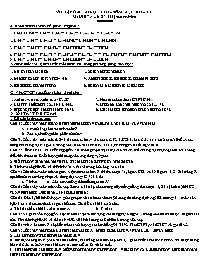 Bài tập ôn thi học kỳ II môn Hóa học Lớp 11 (Cơ bản) - Năm học 2011-2012